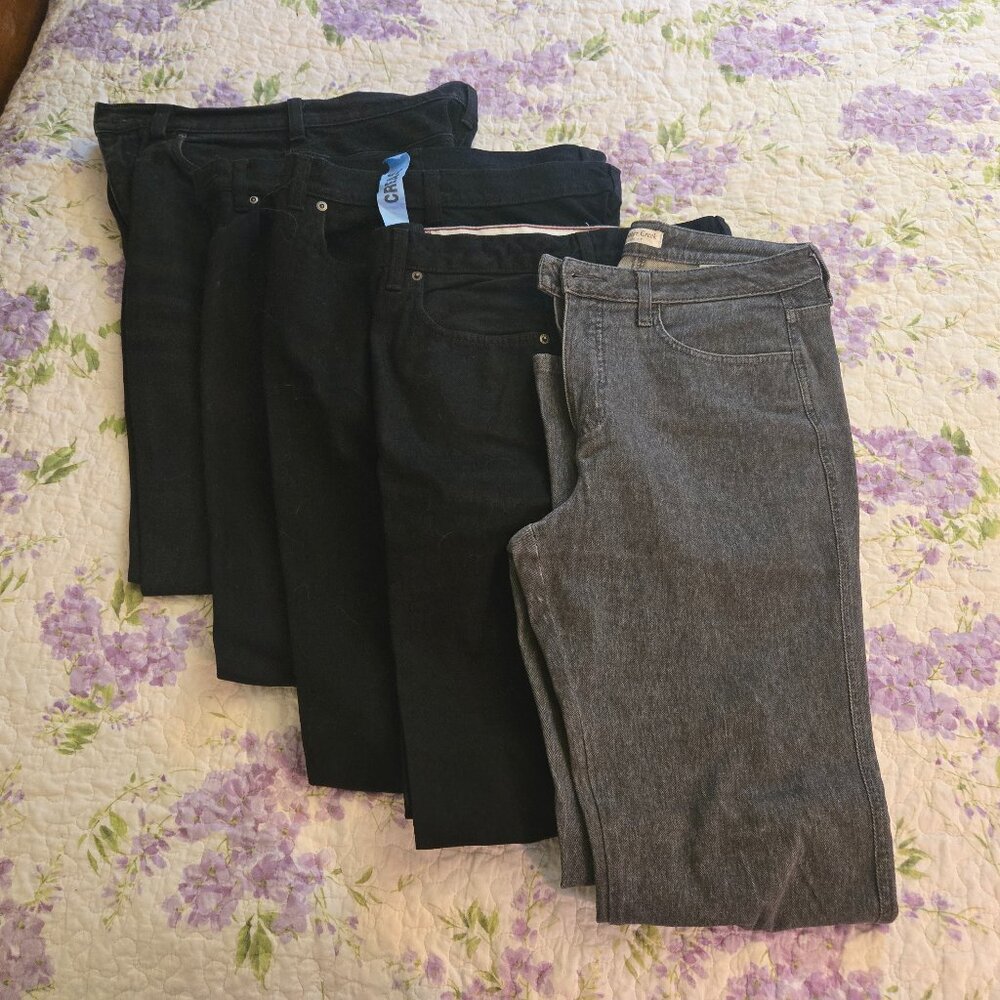 Five Pairs of Black Jeans (one is faded black/charcoal gray) - EUC
